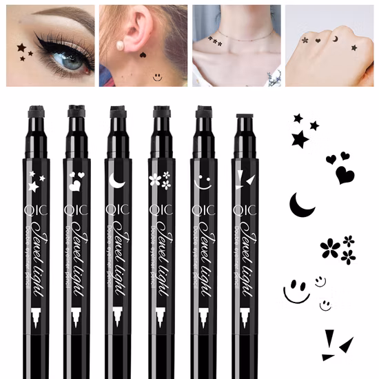 Wholesale Eyeliner Stamp Waterproof Custom Logo Vegan Double Head Makeup 2 in 1 Eye Liner Liquid Eyeliner